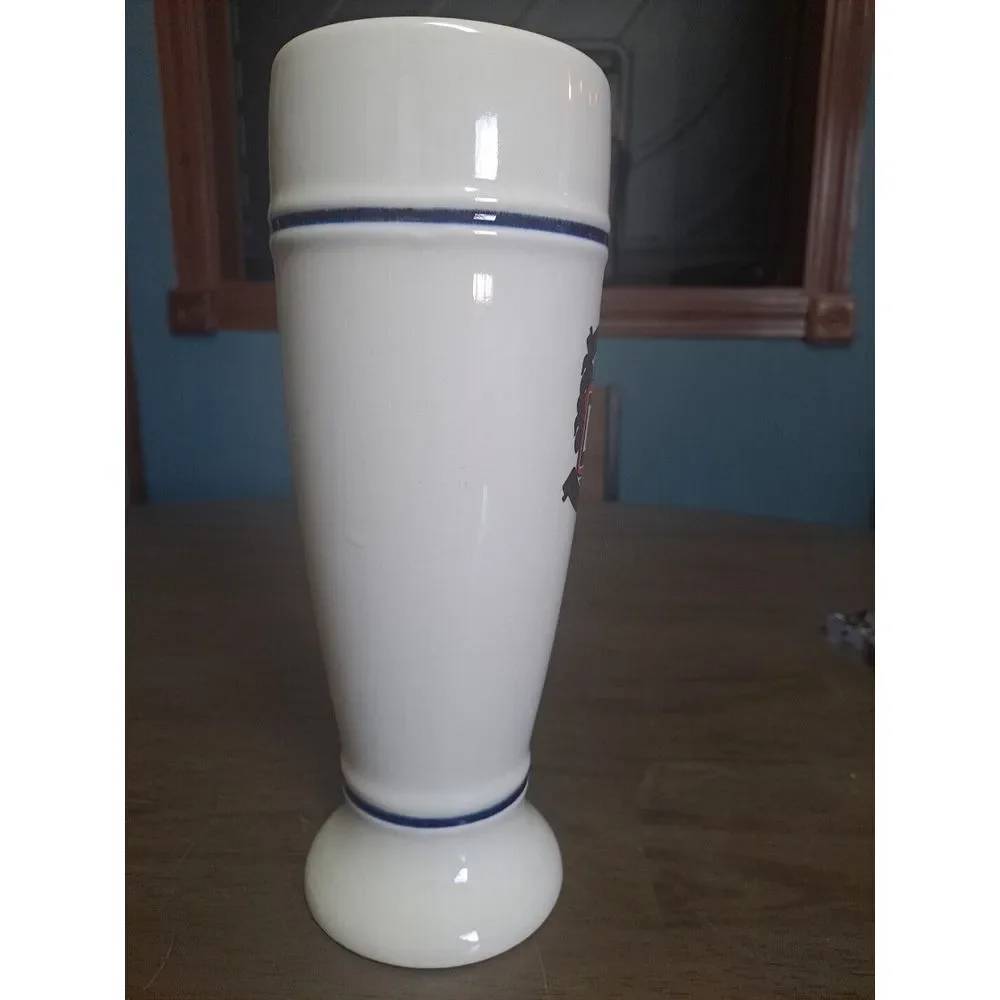 DAB Dortmunder Actien Brauerei White Ceramic Pilsner Drinking Glass 9.5